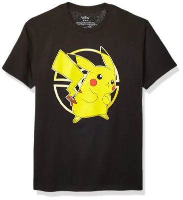 Immagine prodotto di Maglietta sportiva unisex per adulti, con motivo Pokémon, colore oro, raffigurante Pikachu, colore nero, taglia XXL