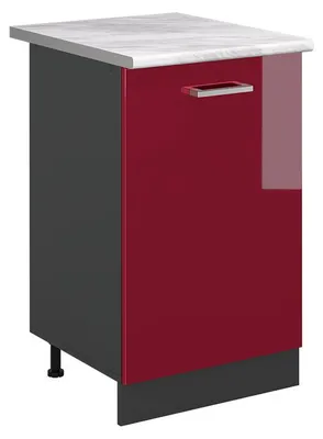Immagine prodotto di Mobiletto base cucina Vicco R-Line Rosso lucido/Antracite 50 cm piano di lavoro Marmo, Model 70250