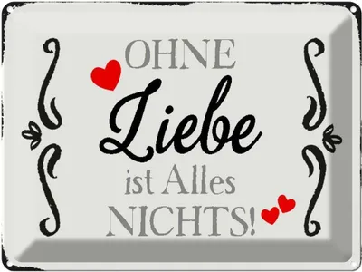 Produktbild von vianmo Blechschild 30x40 cm ohne Liebe ist Alles nichts Herz Spruch Zitat