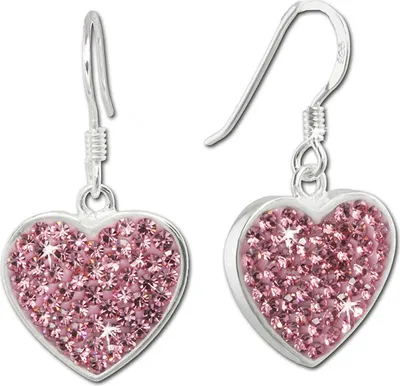 Image de SilberDream Boucles d'oreilles rose Boucles d'oreilles argent sterling cœur zirconium femmes D2SDO8600A