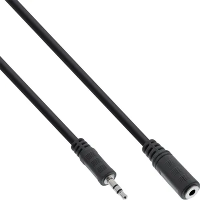 Produktbild von InLine Klinke Verlängerung, 3,5mm Klinke Stecker / Buchse, Stereo, 1m, 3.5mm, Männlich, 3.5mm, Weiblich, 1 m, Schwarz