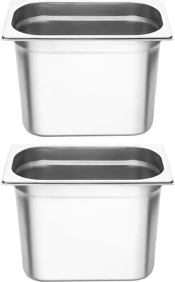 Produktbild von Vogue GN-Behälter GN1/4 - 20cm - 2 Behälter - Edelstahl