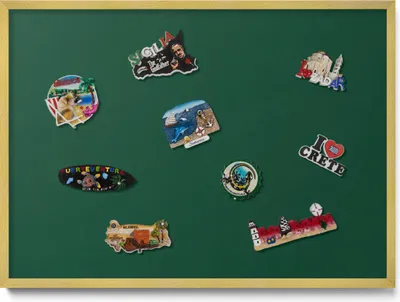Produktbild von Magnettafel 70x50 cm – Goldener Rahmen – Farbe Dunkelgrün – Magnetboard, Magnettafel, Magnetpinnwand, Wohnzimmer & Kinderzimmer