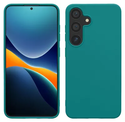 Produktbild von kwmobile Handyhülle für Samsung Galaxy S24 Hülle - TPU Case - Kabelloses Laden - Schutzhülle Cover in Petrol matt