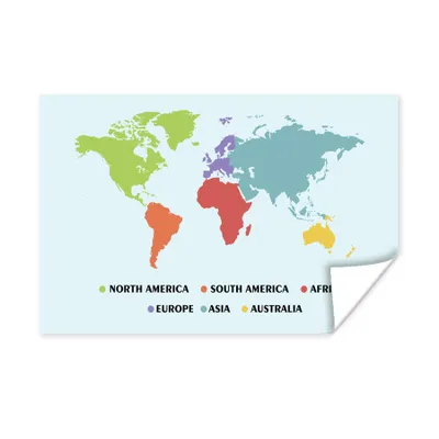 Obrázok produktu pre MuchoWow® Plagát - Mapa sveta pre deti - Trendy - Farby - 120x80