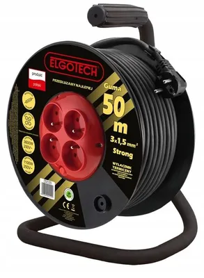 Produktbild von Verlängerungskabeltrommel mit Erdung 50m OW 3x1,5 4xGS STRONG Elgotech PZB-40-50G