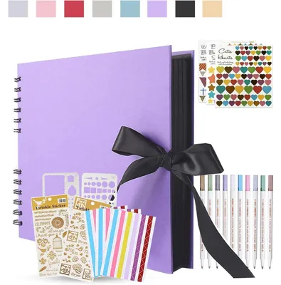 Obrázek produktu pro Fotoalbum fialové pro vlastní design DIY fotoknihy 80 stran dárek k promoci Narozeniny Svatba Valentýnský dárek