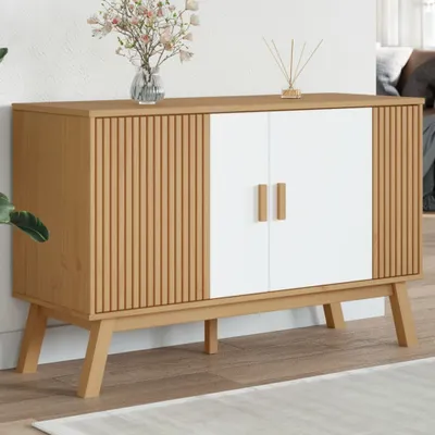 Obrázek produktu pro vidaXL Příborník OLDEN bílý a hnědý 114x43x73,5 cm masivní borovicové dřevo