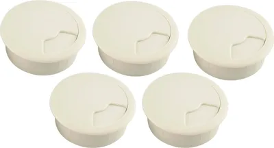 Produktbild von vasalat Kabeldurchführung 60mm weiss rund, 5 Stück Kabeldurchlass weiß RAL 9010