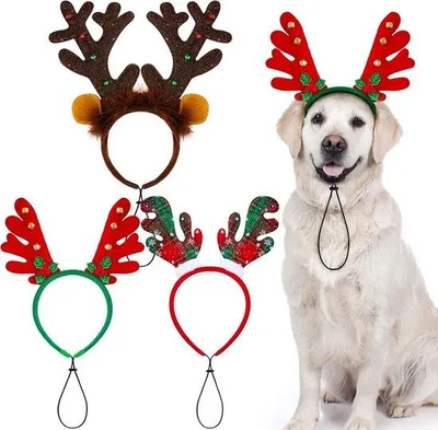 Produktbild von Famanu Hundekopfschmuck 3 Stück - Rentierhaarband