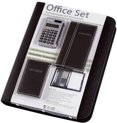 Produktbild von Ringbuchmappe Office-Set A4 Kunstleder schwarz