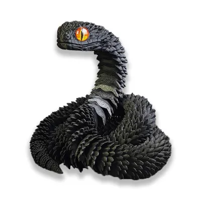 Produktbild von 3D Schlangenfigur 30 cm – Bewegliches Fidget Spielzeug Schwarz