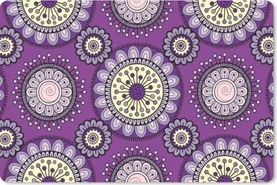 Produktbild von MuchoWow® Schreibtischunterlage Mädchen - Blumen - Lila - Muster - Mädchen - Kinder - Kinder 60x40 cm - XXL Mauspad - Großes Mauspad
