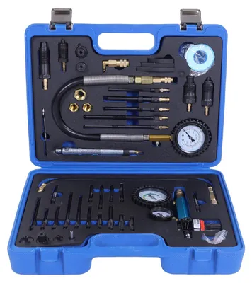 Produktbild von 48-teiliges Kompressions- und Dichtheitsprüfset, Motor-Kompressionsprüfgerät mit zwei Manometern, Dichtheitsprüfset für Fahrzeugzylinder für HDI, TDCi, Pumpe-Düse