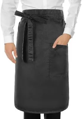 Produktbild von Vorbinder Schürze mit Tasche, verstellbare Kurzschürze 68x54cm in Schwarz für Damen und Herren