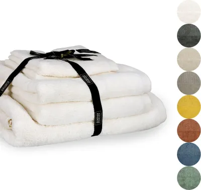 Produktbild von SCHÖNER WOHNEN-Kollektion Handtuch Set SENSE Weiss 5er Set (1x 140x70 cm / 2x 100x50 cm / 2x 50x30 cm)