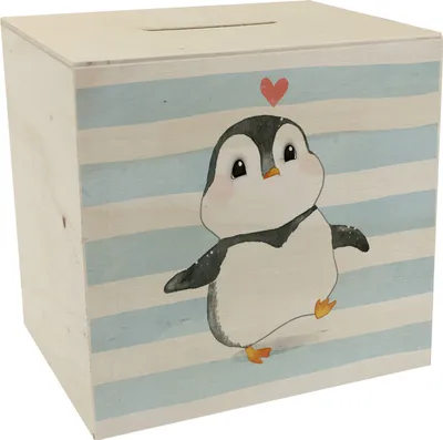 Produktbild von Pinguin im Aquarell-Stil Spardose aus Holz