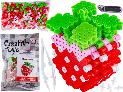 Produktbild von Bügelperlen 3D Version, TRUSKAWKA Fruits Schablone, Beutel, Bügelkissen