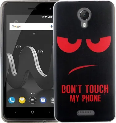 Produktbild von Handy Hülle für Wiko Jerry 2 Dont Touch My Phone Rot Smartphone Cover Bumper Schale Etuis