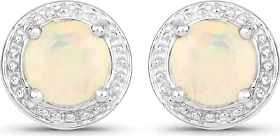 Produktbild von Vira Jewels Ohrringe 925/- Sterling Silber 0,8cm weiß Opal weiß 147220004