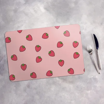Produktbild von Tischset 4x45x30 cm Platzset Tischmatte Platzmatte Untersetzer - Erdbeere