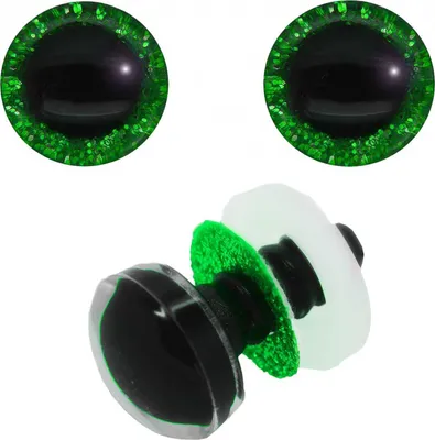 Produktbild von 5 Paar Glitzer-Augen Kunststoffauge 20mm Sicherheitsaugen Puppen, Kuscheltiere Farbwahl, Farbe:grün