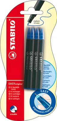 Produktbild von Stabilo Rollerball EASYoriginal refill blau Blister 6ST
