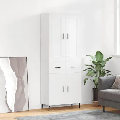 Imagen del producto de Mueble alto blanco de vidaXL, 69,5 x 34 x 180 cm, fabricado en material de madera
