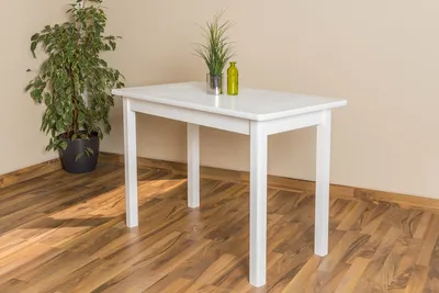 Produktbild von Holztisch Tisch 60x110 cm Kiefer massiv, Farbe: Weiß