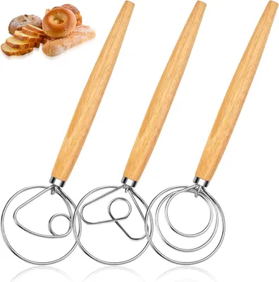 Obrázok produktu pre Dánska metla 3-dielna sada, 33 cm, drevená rukoväť, na chlieb, cesto, koláče, potreby na pečenie
