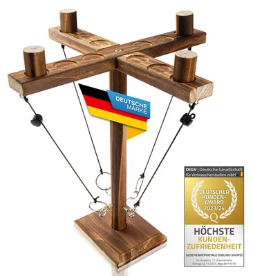 Produktbild von Ringwurfspiel Deluxe aus Holz 2.0 für 4 Spieler – Hochwertiges Wurfspiel & Geschicklichkeitsspiel für In- und Outdoor, Garten & Party