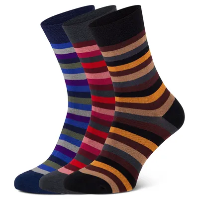 Produktbild von 3 Paar Bambus Viskose Socken bunte Ringel bamboo:line Gr. 43/46