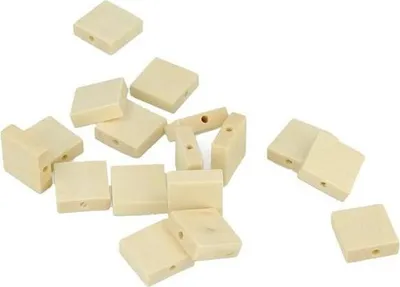 Produktbild von 30 Holzperlen quadratisch 15 x 5 mm