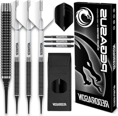 Produktbild von Professionelle Tungsten-Dartpfeile 18g mit Weißflügeln und Dartschaften