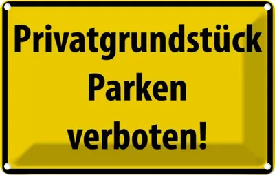 Produktbild von vianmo Blechschild 12x18 cm Privatgrundstück Parkverbot Warnschild Hinweisschild Sicherheit Vorsicht