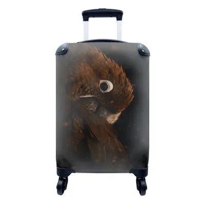 Produktbild von MuchoWow® Koffer Handgepäck Trolley Rollkoffer Kleine Reisekoffer mit 4 Rollen - Papagei - Vogel - Federn - Cabin Size < 55x40x23 cm & 55x40x20 cm - Fotokoffer - Kabinenkoffer - Boardgepäck - Reise-Box - Reisekoffer - Reisegepäck - Koffer mit Bild - Trolley für Kinder