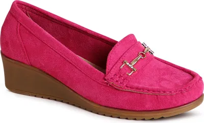 Produktbild von topschuhe24 2749 Damen Keilabsatz Pumps Komfort Slipper, Farbe:Pink, Größe:36 EU