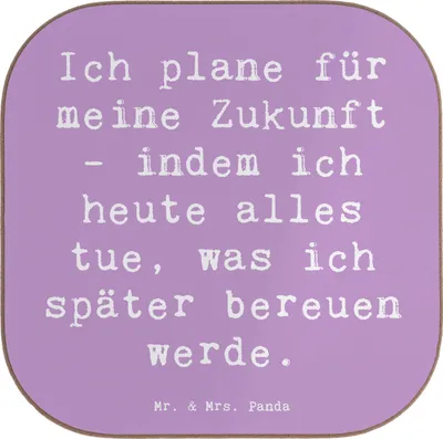 Produktbild von Mr. & Mrs. Panda Tischuntersetzer Spruch Lebensziele und Abenteuer - Lavendeltraum - Geschenk, Handgefertigt, Lächeln, gläseruntersetzer, Erinnerung, Tassenuntersetzer