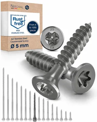 Image de Vis Torx en acier inoxydable avec tête fraisée pour bois