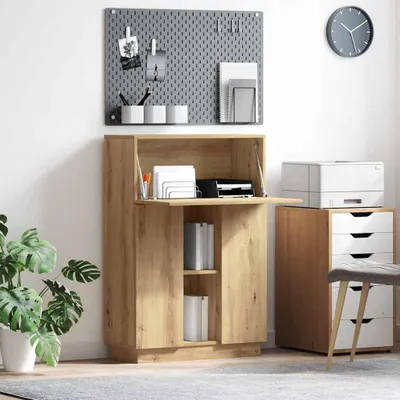 Zdjęcie produktu dla Maison Exclusive - Biurko z płyty drewnopodobnej, imitującej drewno dębowe, wymiary: 71,5 x 31,5 x 106,5 cm