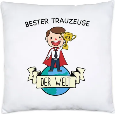 Produktbild von Bester Trauzeuge der Welt Kissen Inkl. Füllung Trauzeugen Fragen Hochzeit JGA Standesamt Geschenk