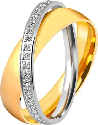 Produktbild von Damen Edelstahl Partnerring mit Steinchen,