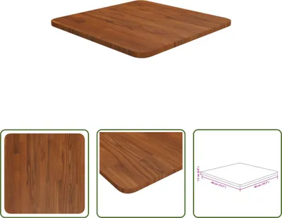 Obrázok produktu pre The Living Store Stolová doska štvorcová tmavohnedá 40x40x1,5cm Dubová doska ošetrená