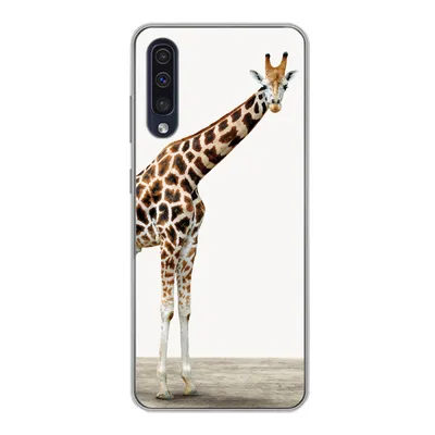 Produktbild von MuchoWow® Handyhülle Schutzhülle Hülle für Samsung Galaxy A30s Giraffe - Tiere - Weißer Hintergrund - Kinder - Junge - Mädchen Silikon Softcase Handy Hülle - Karteninhaber