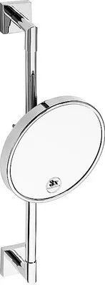 Produktbild von META Rasier- & Kosmetikspiegel Messing Chrom poliert 200x550x140 mm, ø200 mm für Bad & WC >> zum Bohren