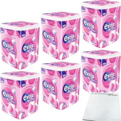 Produktbild von Wrigleys Extra Refreshers Bubblemint Kaugummi 6er Pack (6x35 Stck. Dose) + usy Block