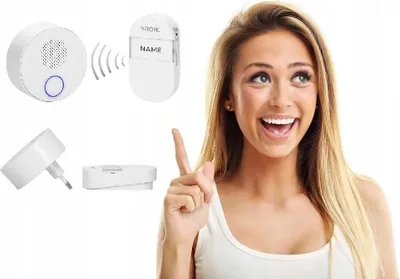 Immagine prodotto di ORNO | Campanello Wireless Virone DB-2 - Bianco - Senza Batterie - IP44 - Portata 100 m - 38 Melodie