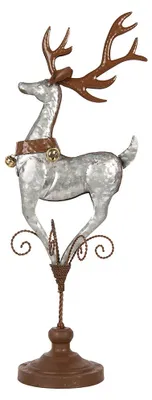 Produktbild von Clayre & Eef Dekorationsfigur Hirsch 24x24x68 cm Grau Metall