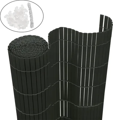 Produktbild von LZQ 90x500cm Privacy Mat PVC Bambusová ochrana súkromia Záhradný plot Súkromie Balkónový plot Windbreak Balkónové obklady Antracit