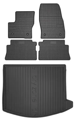 Productafbeelding van Rubberen automatten + kofferbakmat voor Ford Kuga MK2 2013-2019 (SUV) – 5-delig, zwart, op maat – Wielganizator SolidPRO